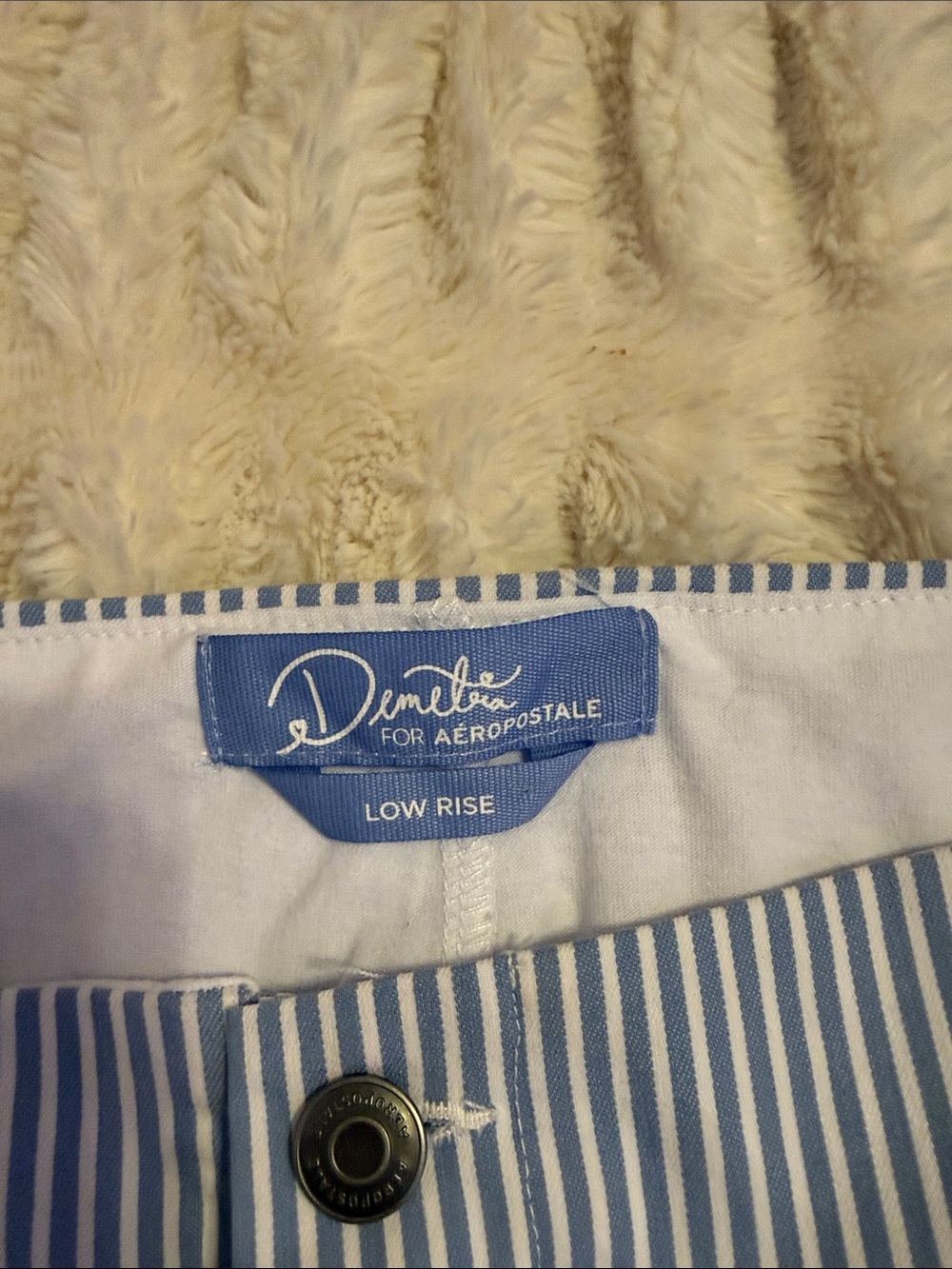 Blue and White Striped Mini Skirt - Unknown Brand - Picture 3 of 3